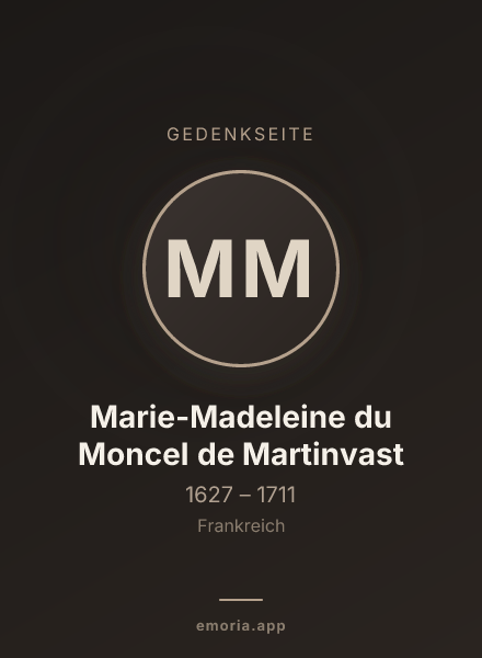 Gedenkportrait von Marie-Madeleine du Moncel de Martinvast
