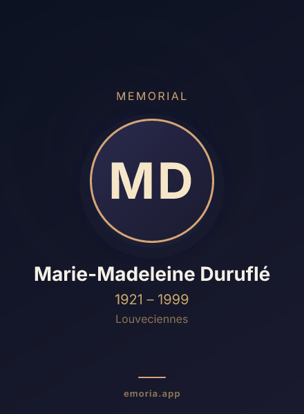 Memorial portrait of Marie-Madeleine Duruflé