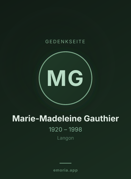Gedenkportrait von Marie-Madeleine Gauthier