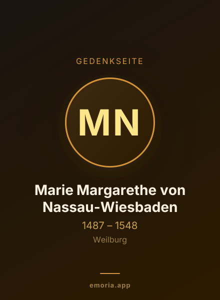 Gedenkportrait von Marie Margarethe von Nassau-Wiesbaden