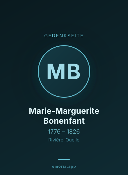 Gedenkportrait von Marie-Marguerite Bonenfant