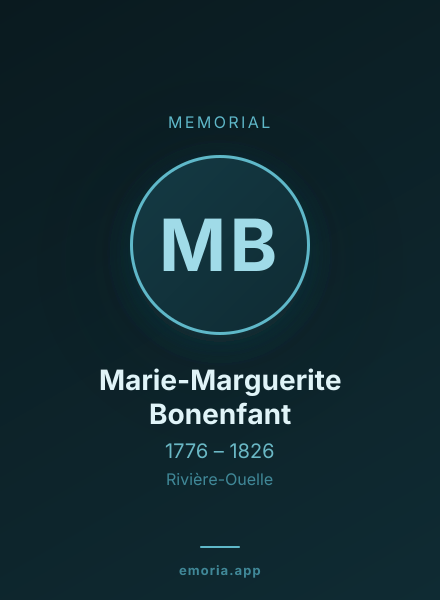 Memorial portrait of Marie-Marguerite Bonenfant