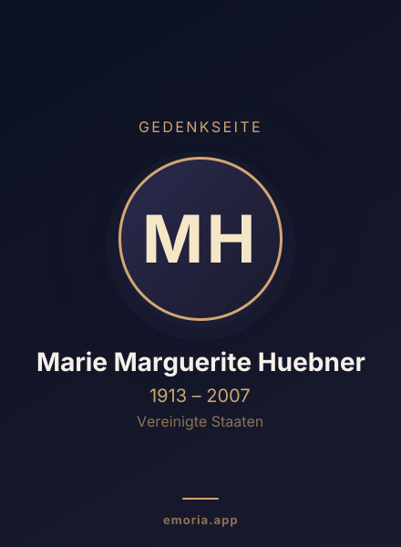 Gedenkportrait von Marie Marguerite Huebner