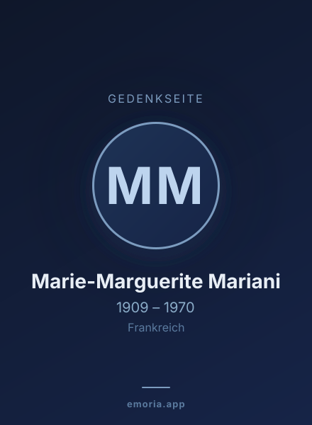 Gedenkportrait von Marie-Marguerite Mariani