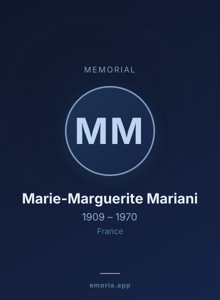 Memorial portrait of Marie-Marguerite Mariani