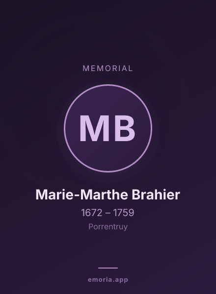 Memorial portrait of Marie-Marthe Brahier