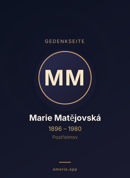 Gedenkportrait von Marie Matějovská