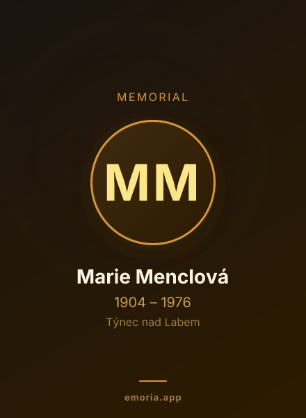 Memorial portrait of Marie Menclová
