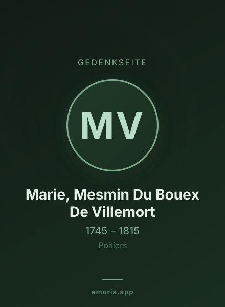 Gedenkportrait von Marie, Mesmin Du Bouex De Villemort