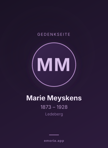 Gedenkportrait von Marie Meyskens