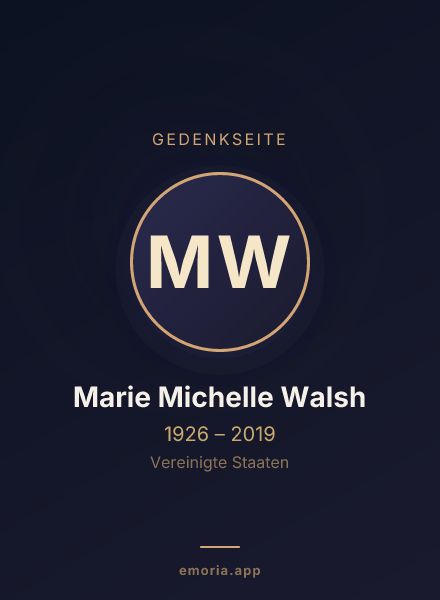 Gedenkportrait von Marie Michelle Walsh