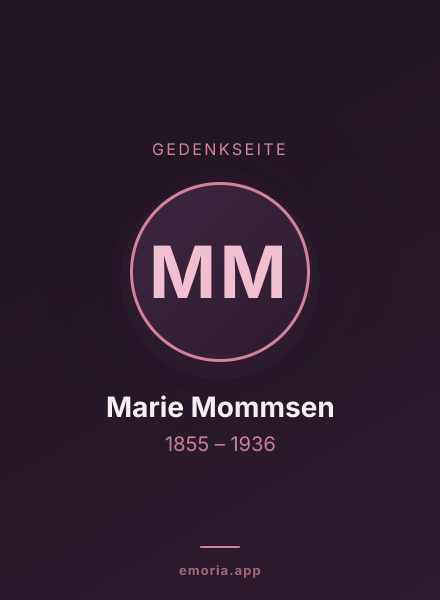 Gedenkportrait von Marie Mommsen