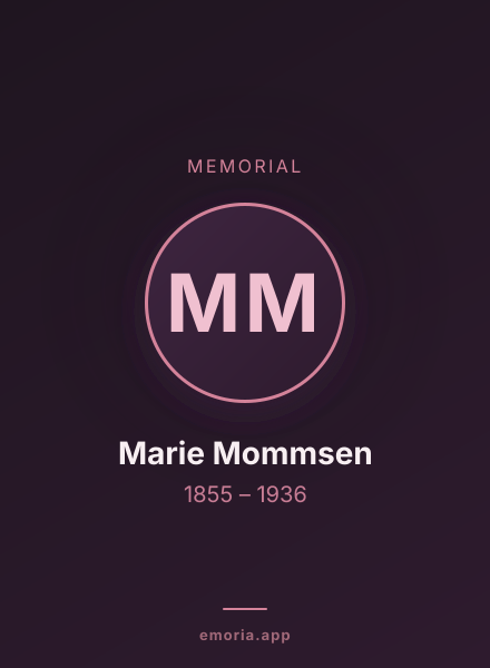 Memorial portrait of Marie Mommsen
