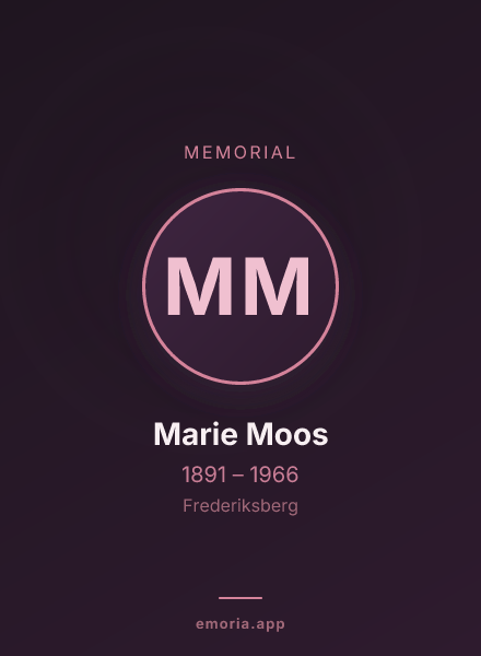 Memorial portrait of Marie Moos