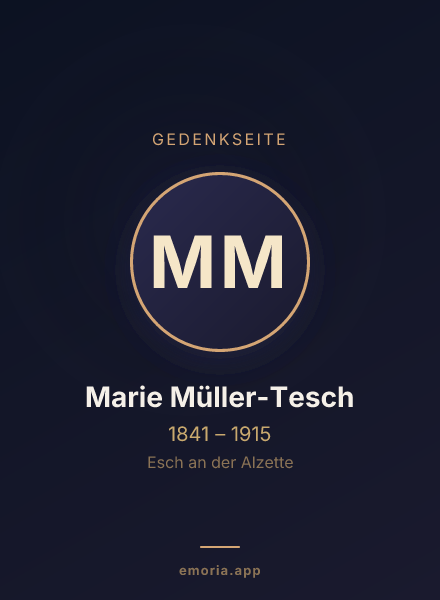 Gedenkportrait von Marie Müller-Tesch