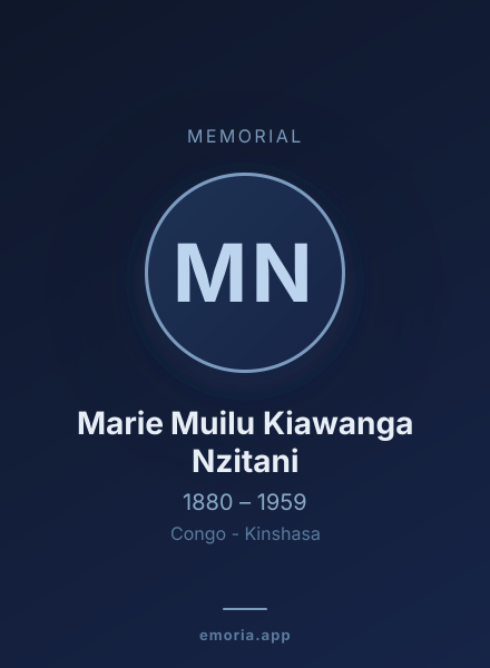 Memorial portrait of Marie Muilu Kiawanga Nzitani