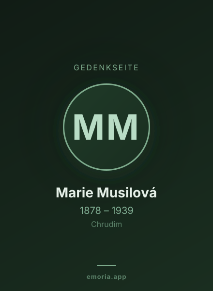 Gedenkportrait von Marie Musilová
