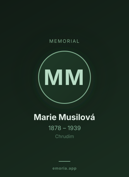 Memorial portrait of Marie Musilová