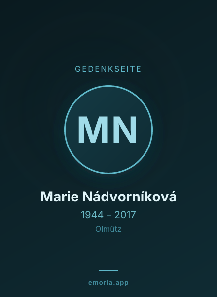 Gedenkportrait von Marie Nádvorníková