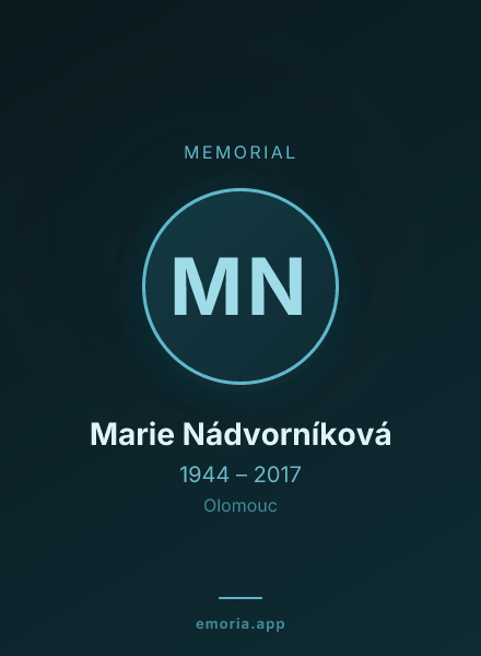 Memorial portrait of Marie Nádvorníková