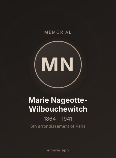 Memorial portrait of Marie Nageotte-Wilbouchewitch