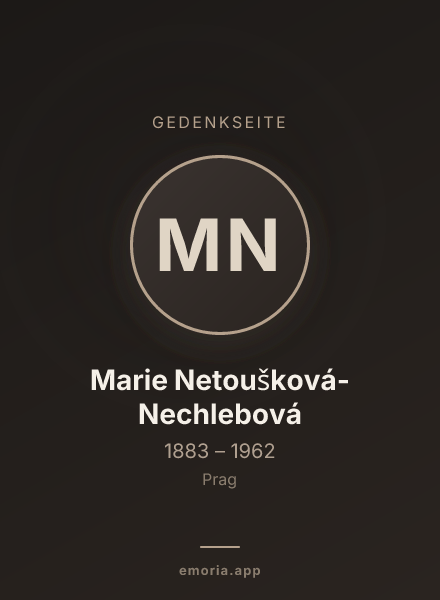 Gedenkportrait von Marie Netoušková-Nechlebová