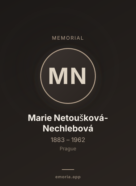 Memorial portrait of Marie Netoušková-Nechlebová