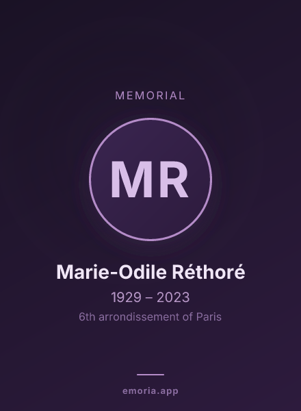 Memorial portrait of Marie-Odile Réthoré