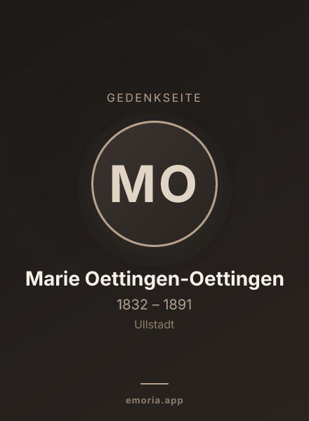Gedenkportrait von Marie Oettingen-Oettingen