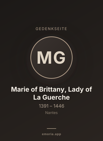 Gedenkportrait von Marie of Brittany, Lady of La Guerche