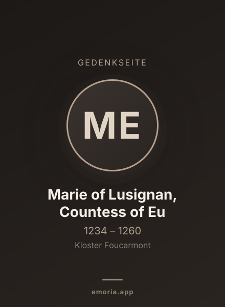 Gedenkportrait von Marie of Lusignan, Countess of Eu