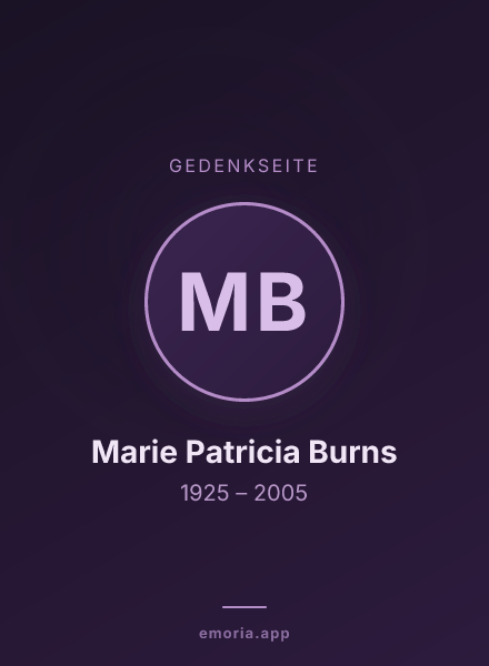 Gedenkportrait von Marie Patricia Burns