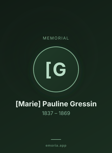 Memorial portrait of [Marie] Pauline Gressin