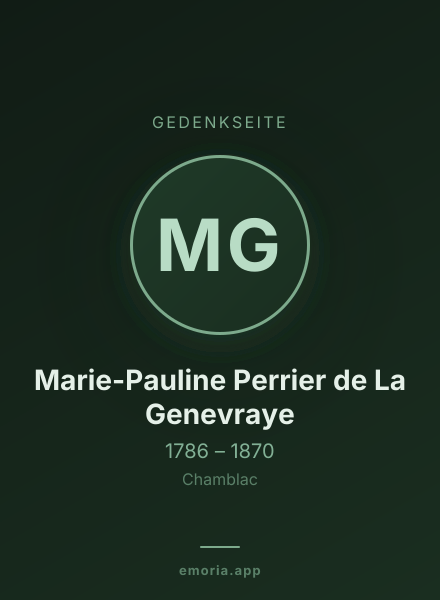 Gedenkportrait von Marie-Pauline Perrier de La Genevraye