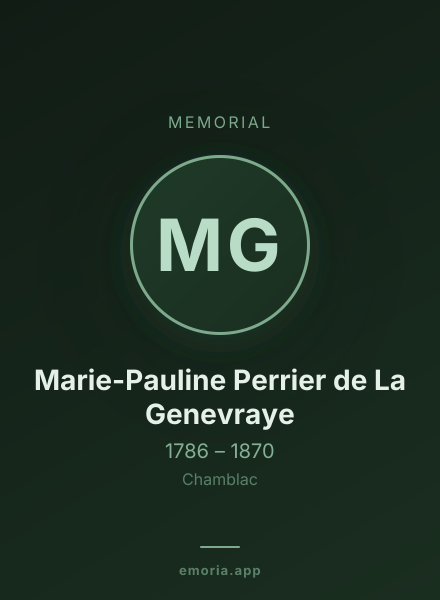 Memorial portrait of Marie-Pauline Perrier de La Genevraye