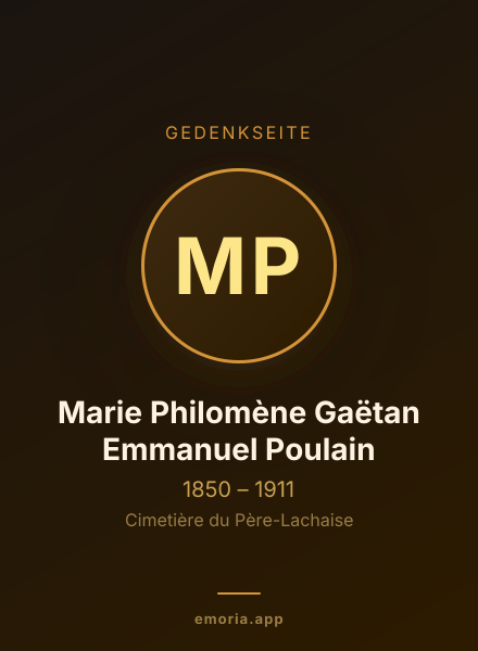 Gedenkportrait von Marie Philomène Gaëtan Emmanuel Poulain