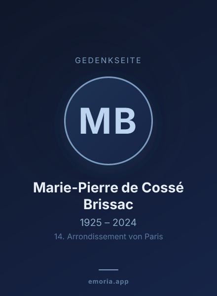 Gedenkportrait von Marie-Pierre de Cossé Brissac