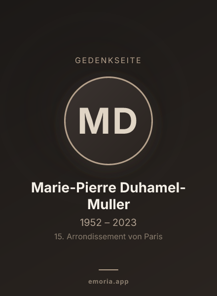 Gedenkportrait von Marie-Pierre Duhamel-Muller