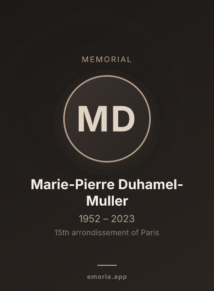 Memorial portrait of Marie-Pierre Duhamel-Muller