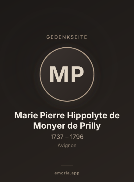 Gedenkportrait von Marie Pierre Hippolyte de Monyer de Prilly