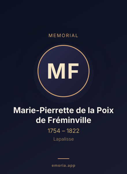 Memorial portrait of Marie-Pierrette de la Poix de Fréminville