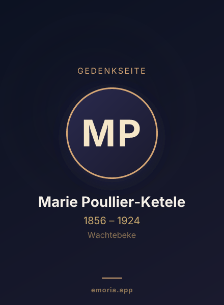 Gedenkportrait von Marie Poullier-Ketele