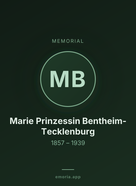 Memorial portrait of Marie Prinzessin Bentheim-Tecklenburg