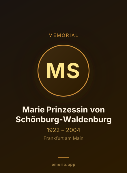 Memorial portrait of Marie Prinzessin von Schönburg-Waldenburg