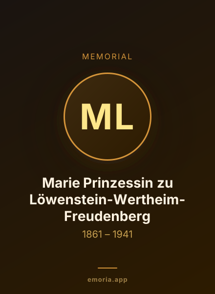 Memorial portrait of Marie Prinzessin zu Löwenstein-Wertheim-Freudenberg