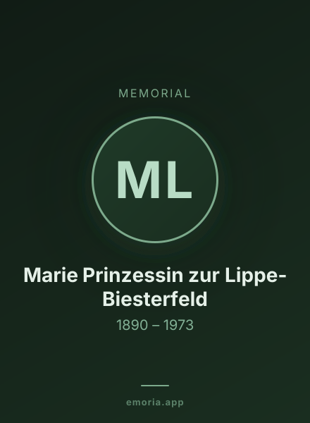 Memorial portrait of Marie Prinzessin zur Lippe-Biesterfeld
