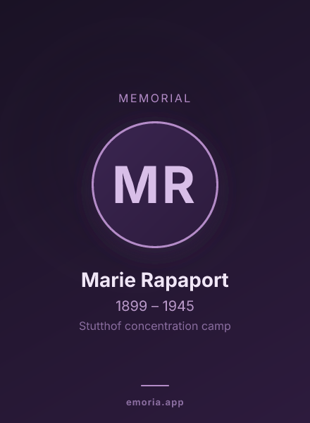 Memorial portrait of Marie Rapaport