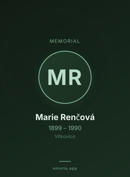 Memorial portrait of Marie Renčová