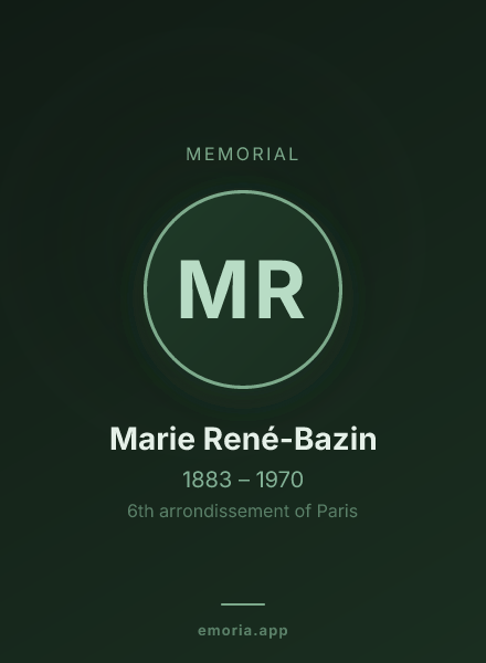 Memorial portrait of Marie René-Bazin