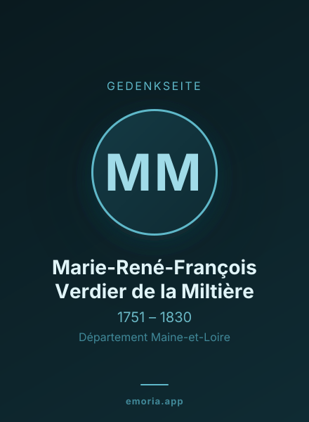 Gedenkportrait von Marie-René-François Verdier de la Miltière